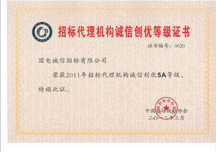 国电诚信荣获招标代理优质服务奖，彰显专业实力